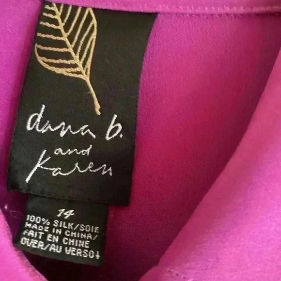 Donna B& Karen Purple 100% Silk Cropped Vest Size 14 - Picture 6 of 6